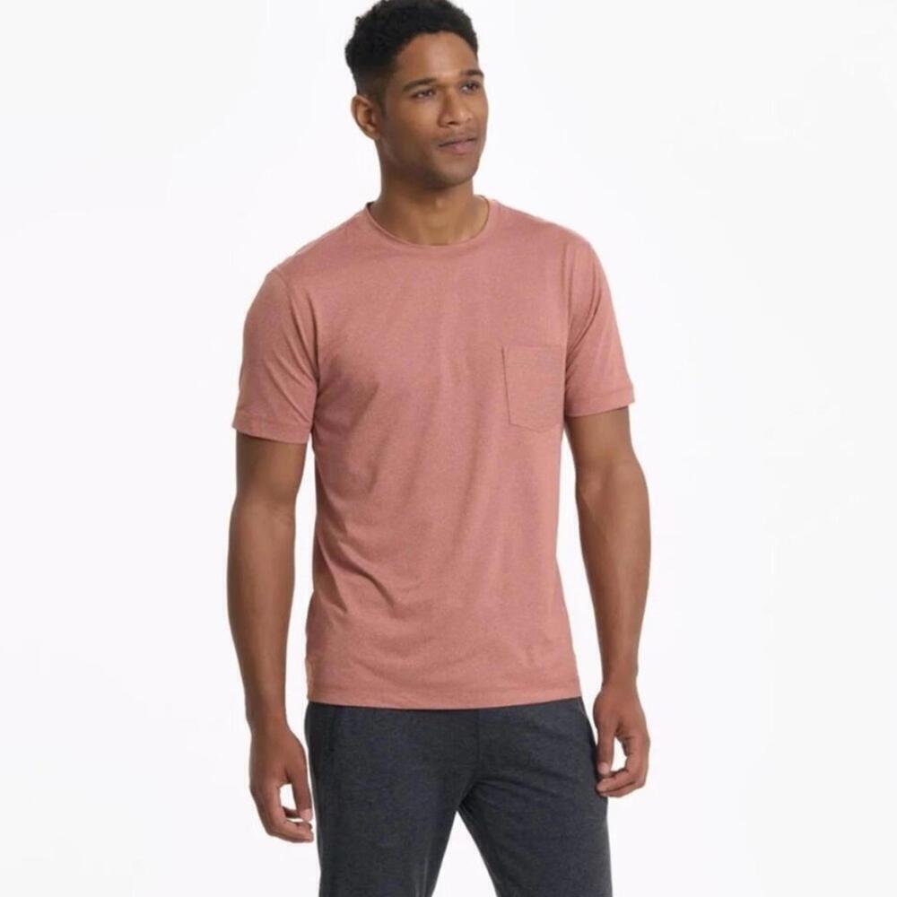 Vuori Tradewind Performance Tee Penny Heather Size Medium